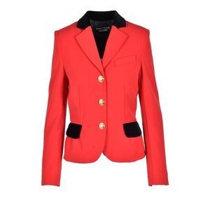 Boutique Moschino red jacket with black velvet collar fw22